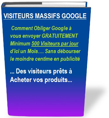Avis Visiteurs Massifs Google : Comment Obliger Google à vous envoyer Gratuitement 500 visiteurs Minimum par Jour